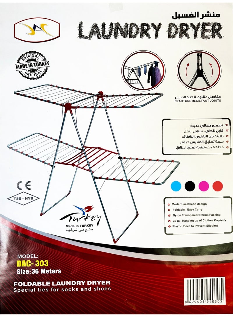 Dac Made in Turkey Double Wing Foldable Clothes Dryer Stand - Image 2